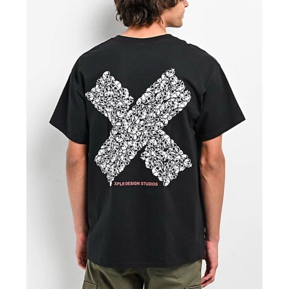 Size M Mens Zumiez XPLR Side Skull Logo Black And Red Color Brand New With Tags